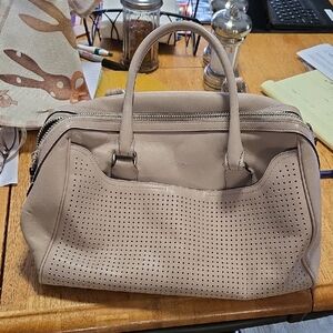 Perforated Beige Handbag